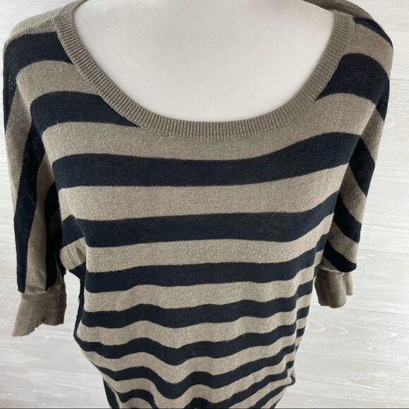 Vince Striped Dolman Cotton Tunic Top - Picture 2 of 8